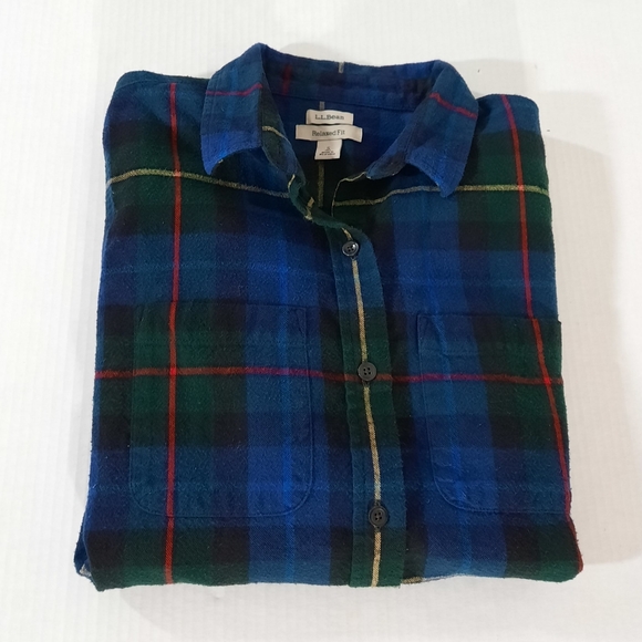 LL Bean Relaxed Fit Scotch Plaid Flannel Tunic - Picture 4 of 5